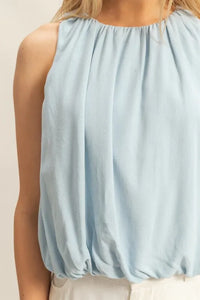 HYFVE Bubble Hem Round Neck Sleeveless Blouse - Brittney MADE