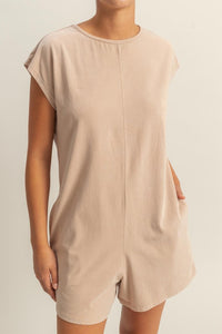 HYFVE Round Neck Cap Sleeve Relaxed Fit Breezy Romper - Brittney MADE