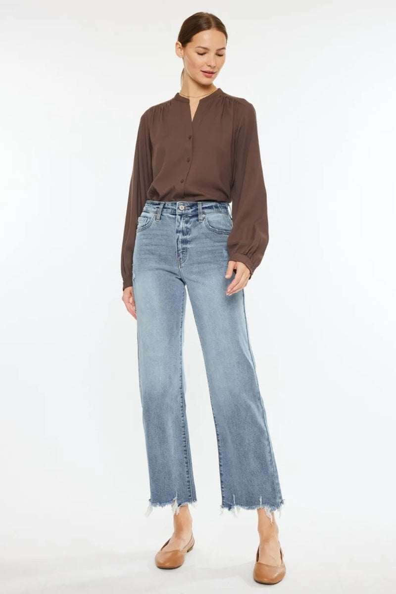 Kancan High Rise Slim Wide Leg Jeans - Brittney MADE