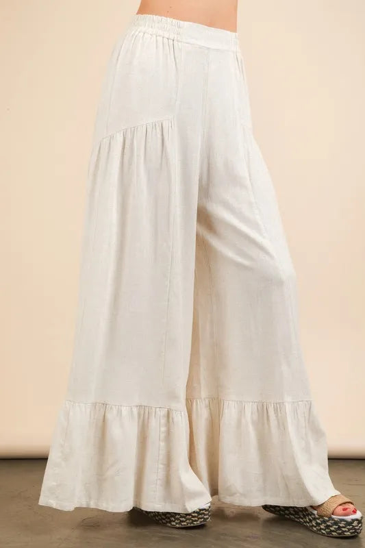 VERY J Palazzo Elastic Waist Comfy Pants - Brittney MADE