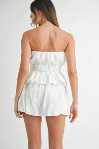 MABLE Floral Eyelet Lace Tube Top and Short Set - Brittney MADE