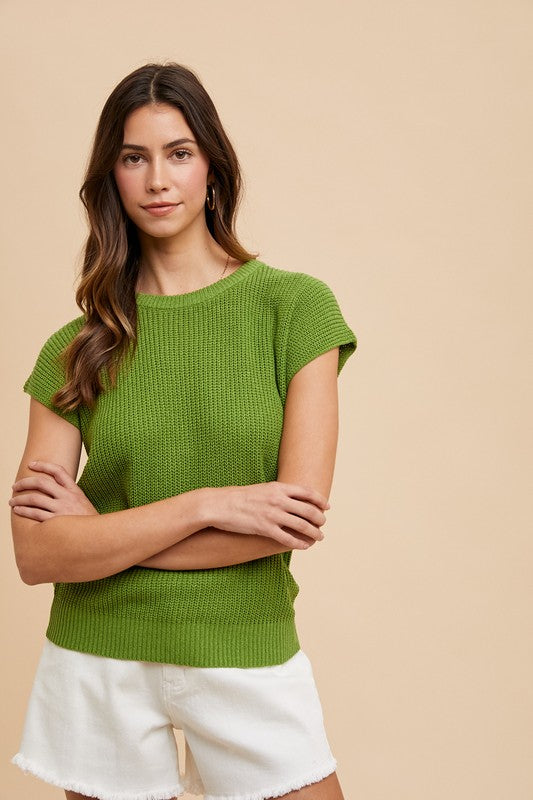 Annie Wear Round Neck Short Sleeve Sweater - Brittney MADE