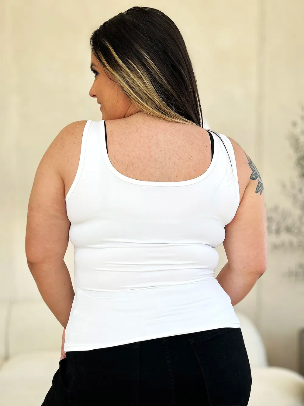 Basic Bae Full Size Square Neck Wide Strap Tank - Brittney MADE