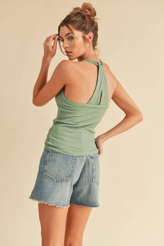 Aemi + Co Scoop Neck Ribbed Tank - Brittney MADE