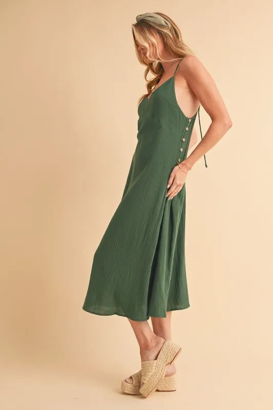 Aemi+Co Side Button Midi Cami Dress - Brittney MADE