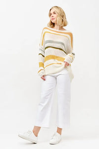 And The Why Abstract Striped Light Weight Loose Sweater - Brittney MADE
