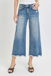Risen High Rise Cropped Flare Jeans - Brittney MADE