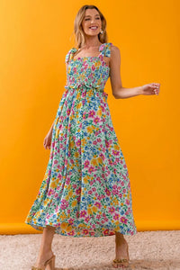BiBi Floral Ruffle Trim Smocked Cami Dress - Brittney MADE