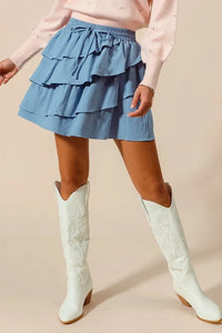 SO ME Asymmetrical Ruffled Game Day Skirt - Brittney MADE