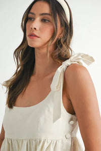 MABLE Zig Zag Embroidered Shoulder Tie Mini Dress - Brittney MADE