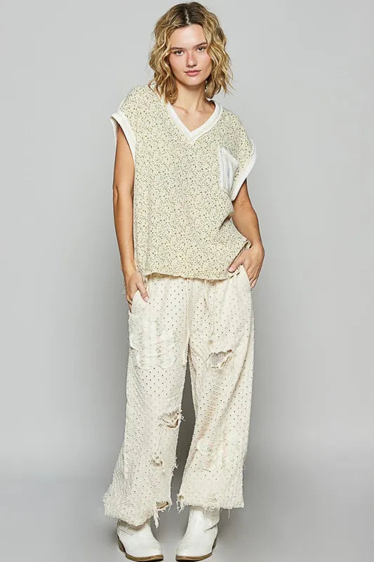 POL Floral V-Neck Short Sleeve T-Shirt - Brittney MADE