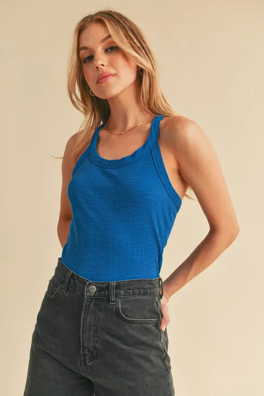Aemi + Co Scoop Neck Ribbed Tank - Brittney MADE