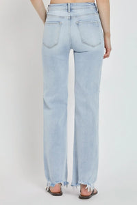 RISEN Full Size High Rise Distressed Wide Leg Jeans - Brittney MADE