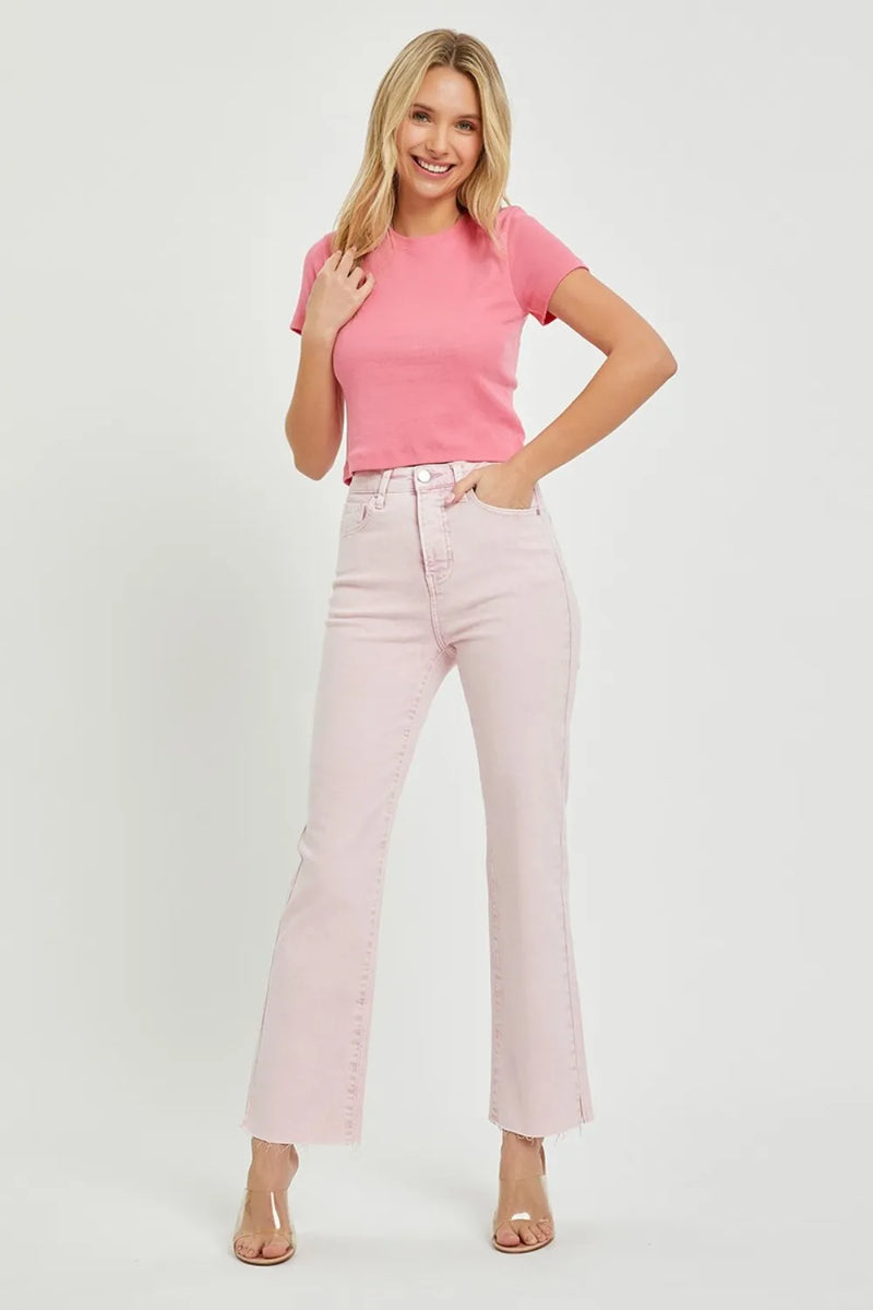 RISEN Full Size High Rise Tummy Control Straight Jeans - Brittney MADE