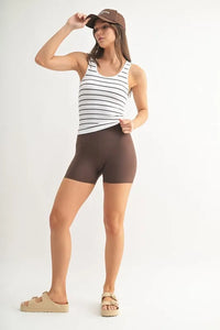 MONO B Striped Seamless Ribbed Tank - Brittney MADE