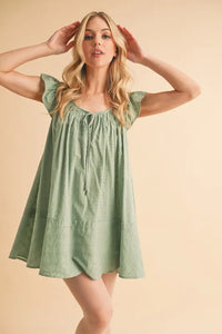 Aemi+Co Ruffled Cap Sleeve Cotton Tunic Mini Dress - Brittney MADE