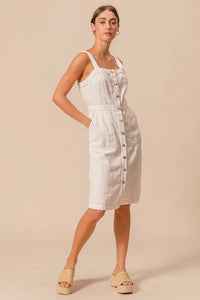 SO ME Button Down Pocket Front Pinafore Dress - Brittney MADE
