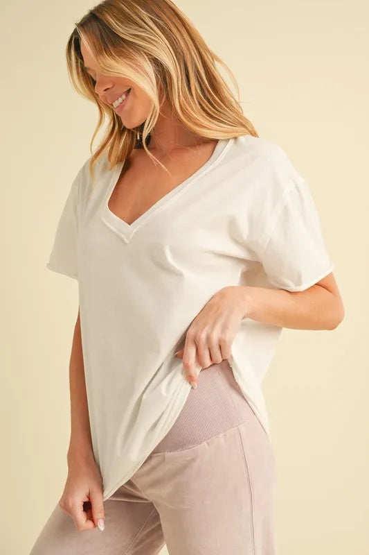 Aemi+Co V-Neck Short Sleeve T-Shirt - Brittney MADE