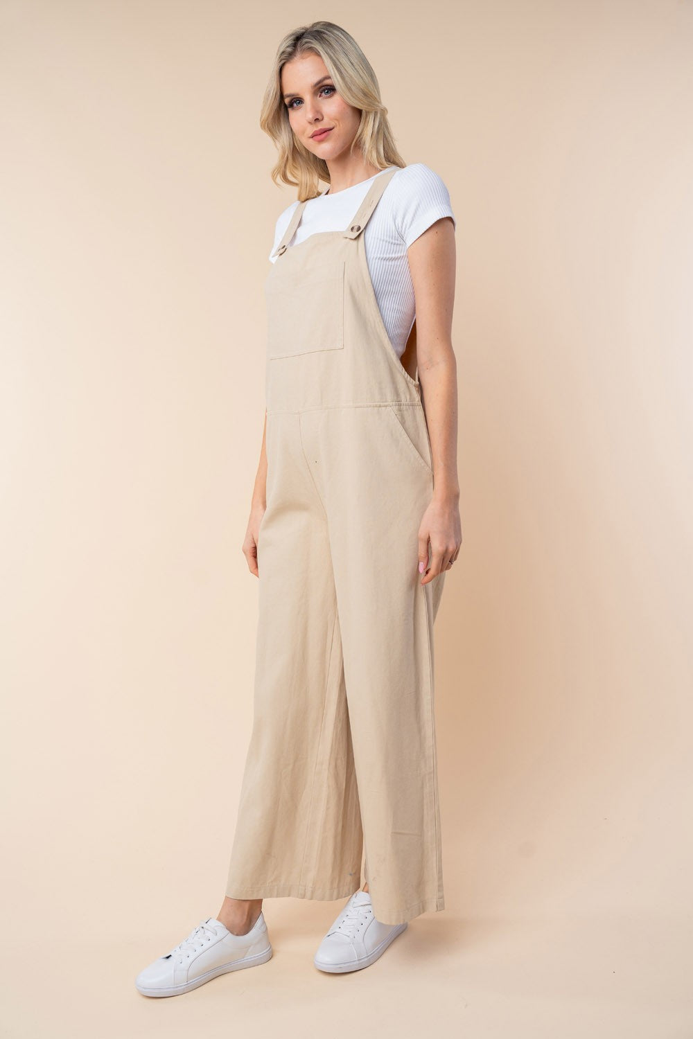 White Birch Sleeveless Wide Leg Jumpsuit - Brittney MADE