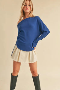 Aemi + Co One Shoulder Long Sleeve Knit Top - Brittney MADE