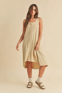 Aemi + Co High-Low Hem Scoop Neck Midi Tank Dress - Brittney MADE