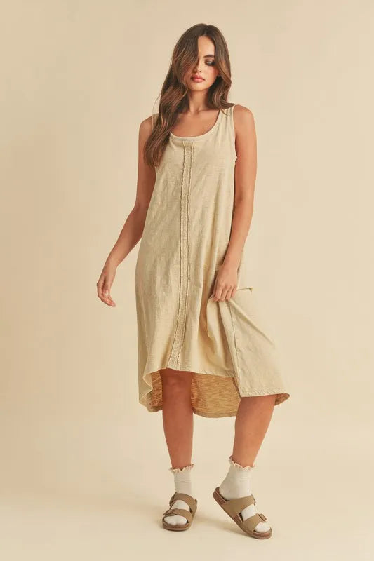 Aemi + Co High-Low Hem Scoop Neck Midi Tank Dress - Brittney MADE