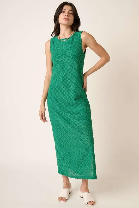 Mittoshop Side Slit Round Neck Sleeveless Dress - Brittney MADE