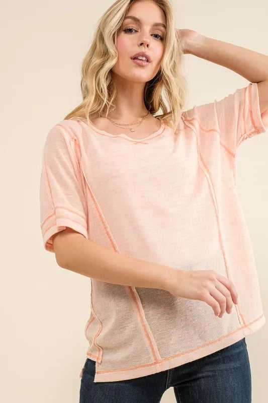 And The Why Vintage Slub Round Neck T-Shirt - Brittney MADE