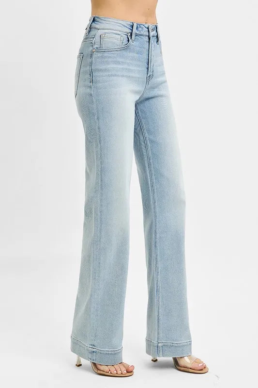 RISEN Full Size Run High Rise Straight Jeans - Brittney MADE