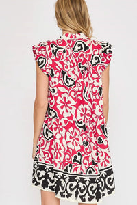 Umgee Floral Ruffled Cap Sleeve Tiered Dress - Brittney MADE