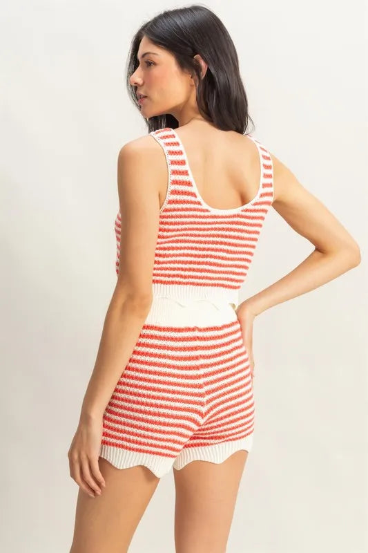 HYFVE Striped Cropped Tank and Shorts Set - Brittney MADE