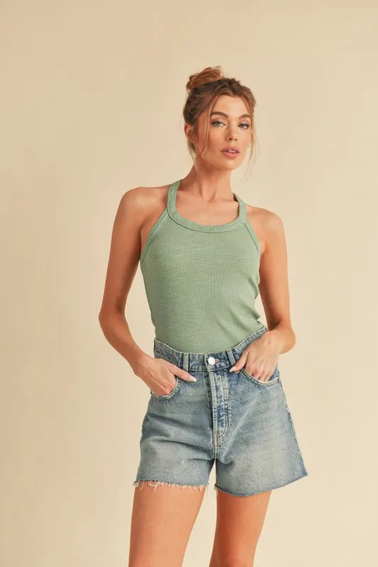 Aemi + Co Scoop Neck Ribbed Tank - Brittney MADE
