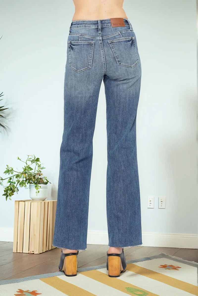 Judy Blue Full Size Tummy Control Straight Jeans - Brittney MADE