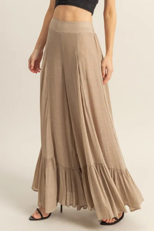 HYFVE High-Waist Ruffle Flared Wide Leg Pants - Brittney MADE