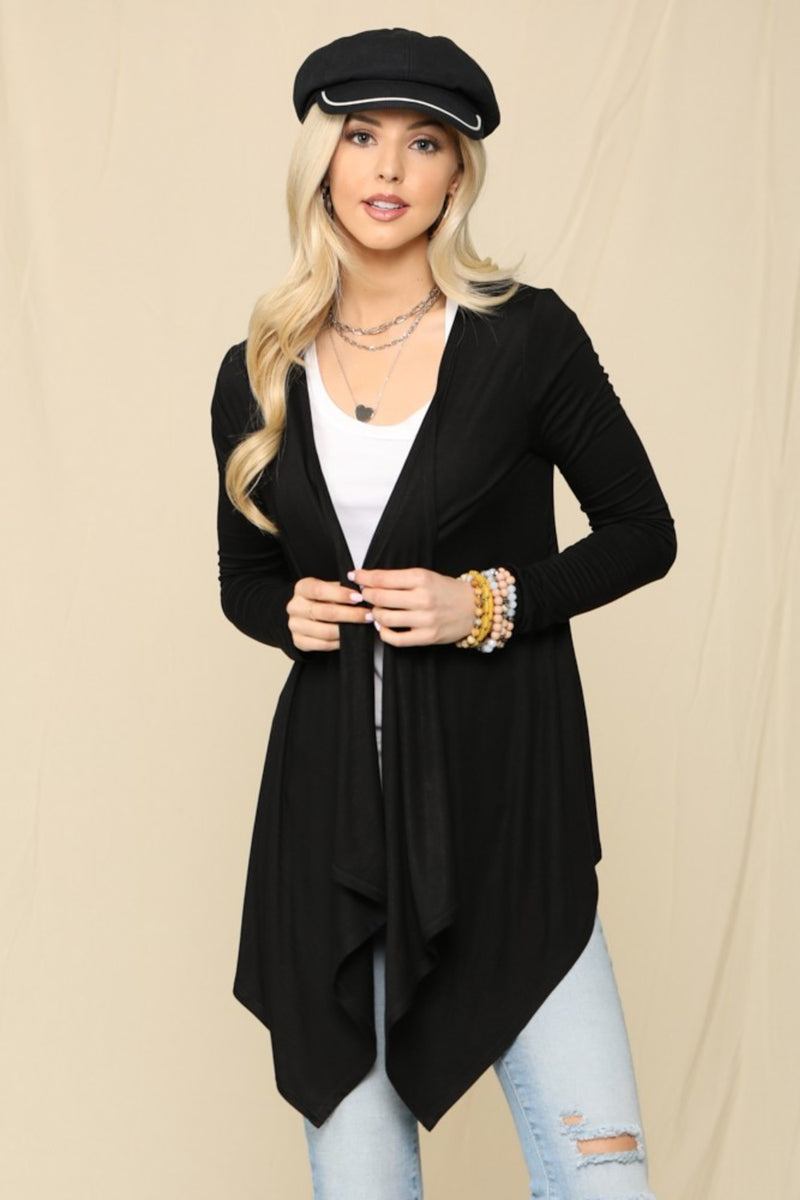 Celeste Full Size Open Front Knit Cardigan - Brittney MADE