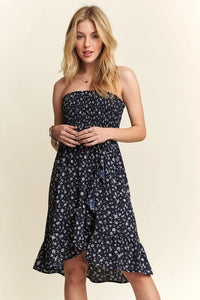 ADORA Smocked Floral Tube Dress with Pockets - Brittney MADE