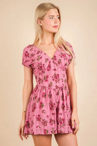 VERY J Floral Printed Ruffle Romper - Brittney MADE