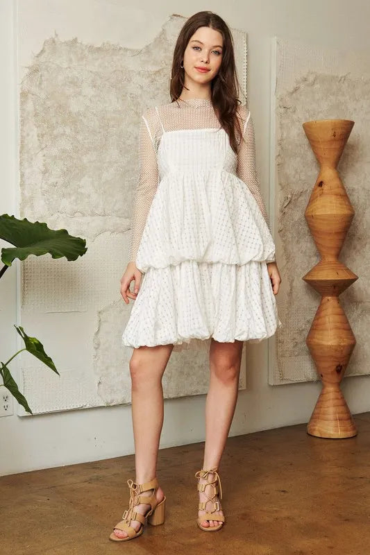 Davi & Dani Checker Print Side Pockets Textured Mini Dress - Brittney MADE