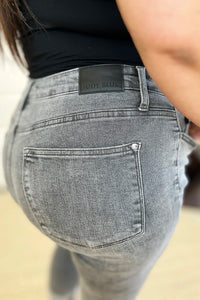 Judy Blue Full Size Button Fly High Waist Cuffed Capris - Brittney MADE