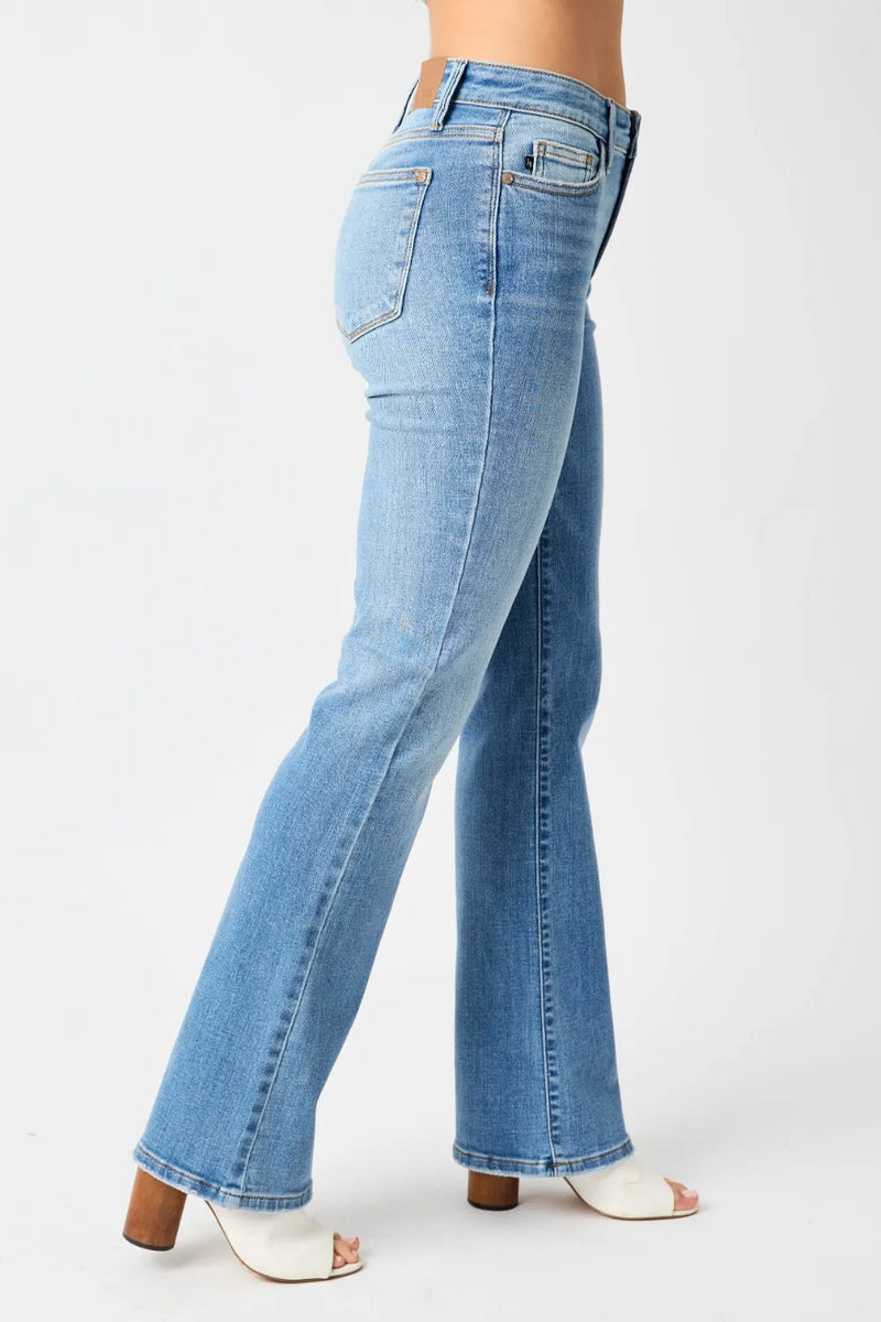 Judy Blue Full Size Mid-Rise Waist Straight Jeans - Brittney MADE