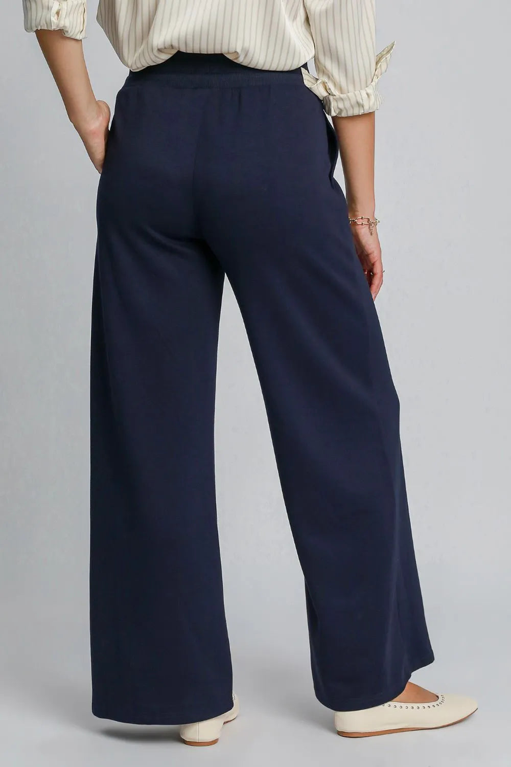 Umgee Drawstring Wide Leg Pants with Pockets - Brittney MADE
