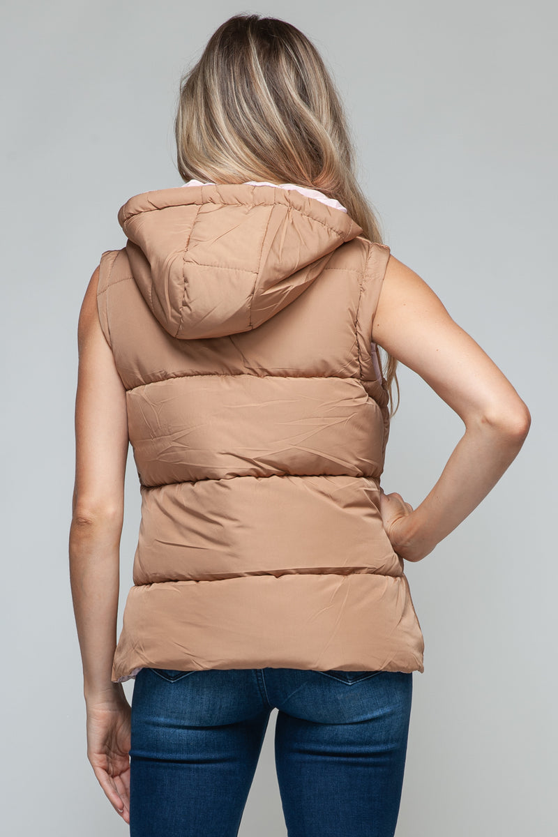 Snobbish Snap and Zip Closure Hooded Vest - Brittney MADE