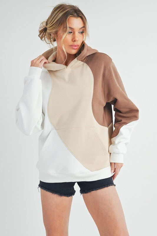 Aemi + Co Color Block Hoodie with Kangaroo Pocket - Brittney MADE