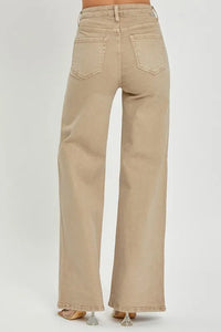 RISEN Full Size Tummy Control High Rise Wide Leg Jeans Plus Size - Brittney MADE