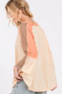 SAGE + FIG Color Block Curved Hem T-Shirt - Brittney MADE