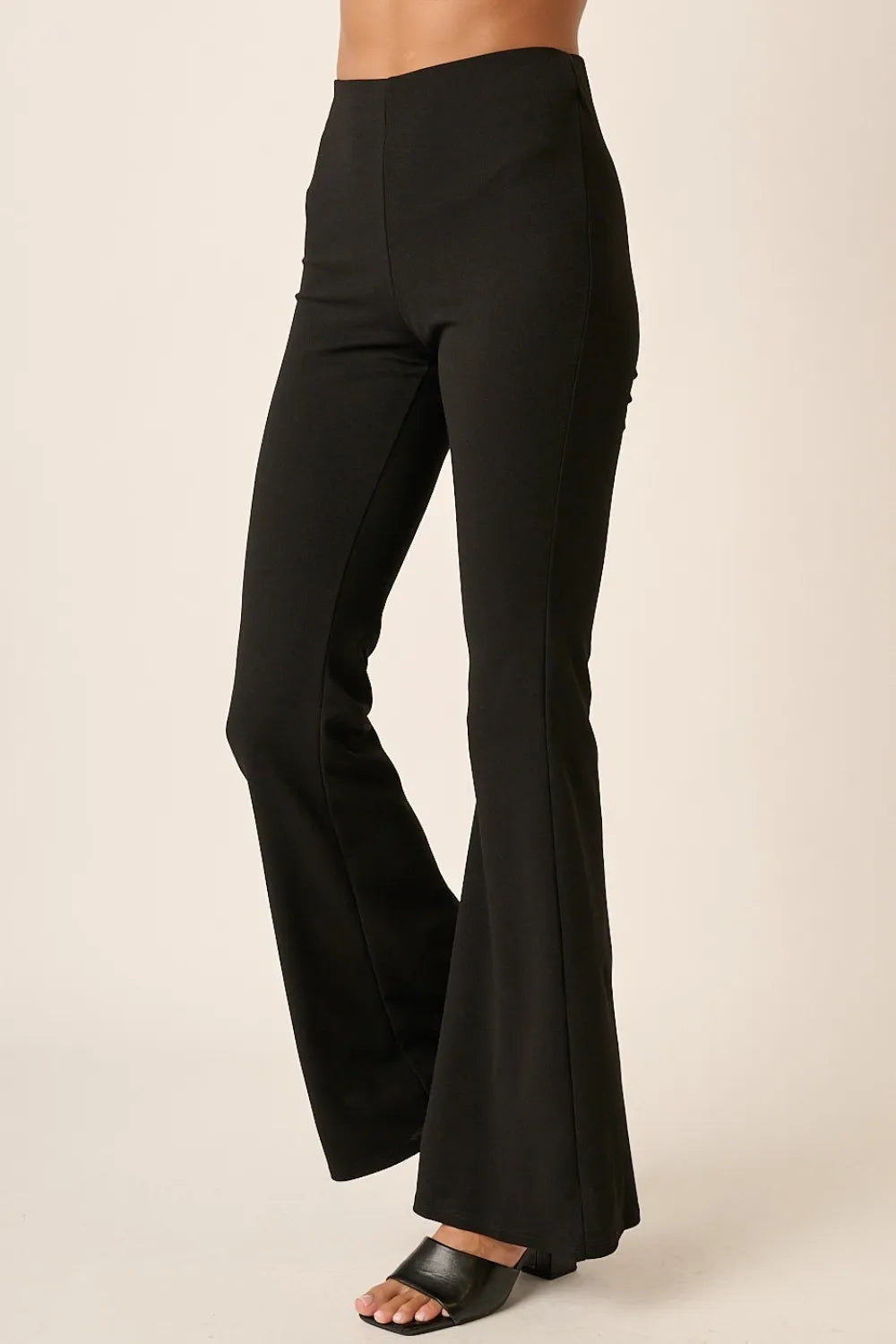 Mittoshop Crepe Knit Elastic Waist Flare Leg Pants - Brittney MADE
