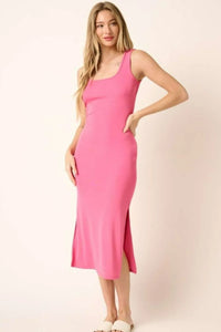 Mittoshop Side Slit Wide Strap Midi Tank Dress - Brittney MADE