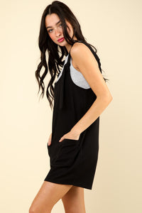 VERY J Tie Shoulder Front Pocket Romper - Brittney MADE