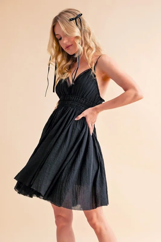 Aemi+Co Lace Detail Mini Cami Dress - Brittney MADE