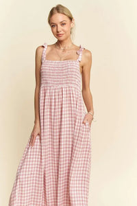 Davi & Dani Smocked Sleeveless Maxi Cami Dress - Brittney MADE